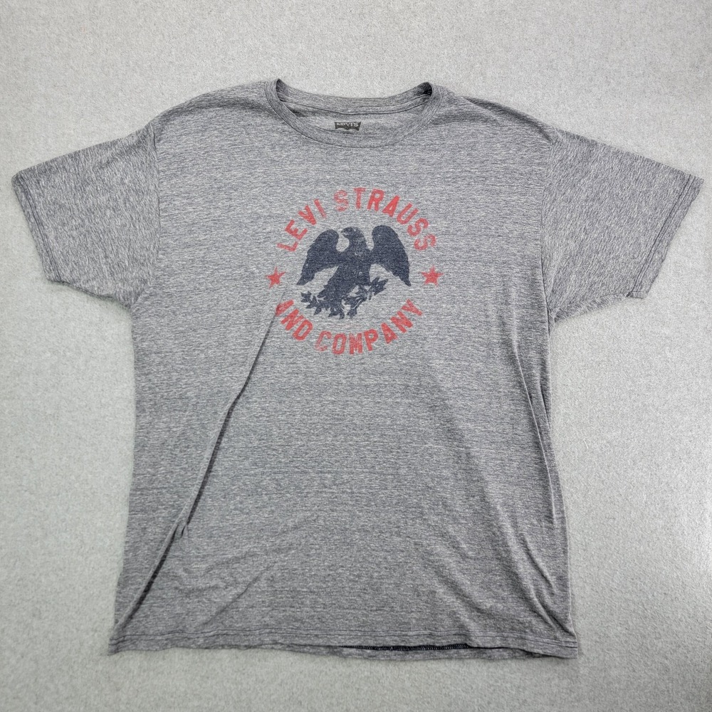 Levi's shirt mens XL Strauss & Company T Shirt  Gray Short Sleeve